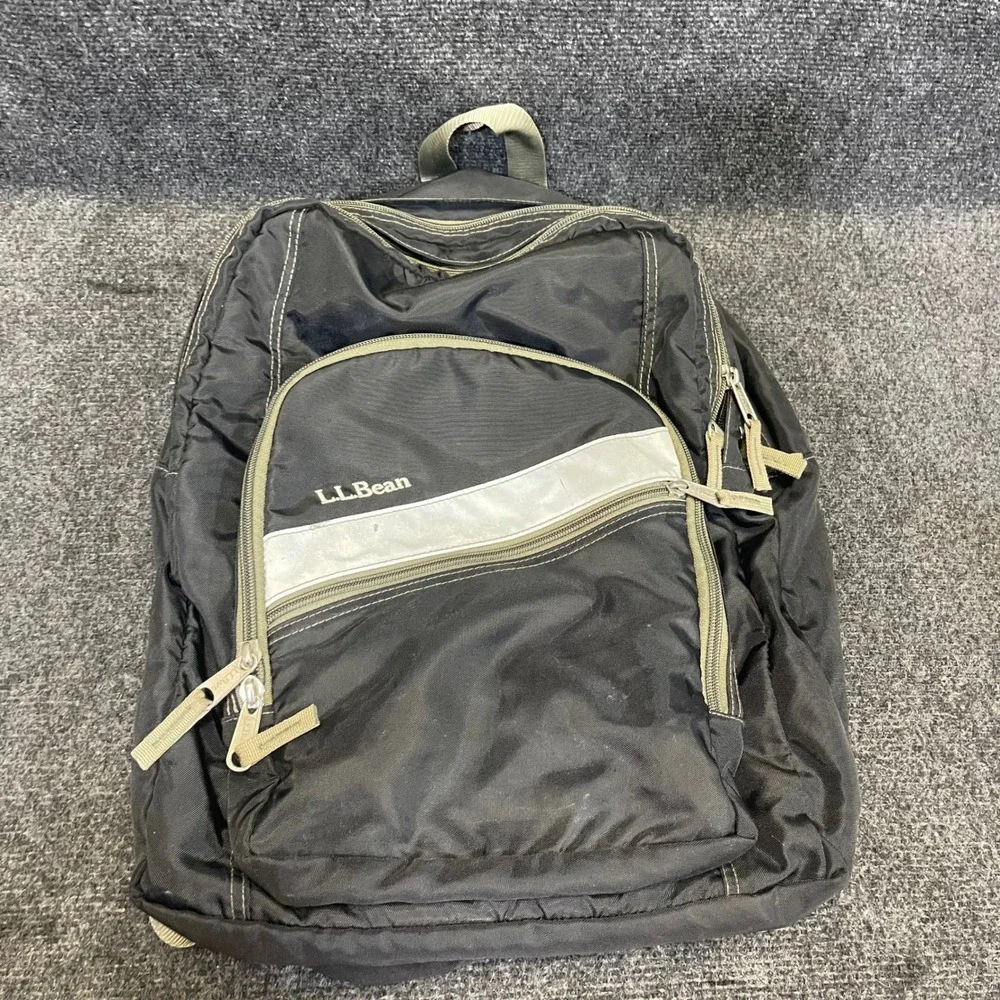 L.L. Bean 0YP70 Quad Pack Backpack Black Reflective Large Model 296963 Daypack